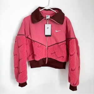 Nike Women's Two-Tone Pink Teddy Jacket